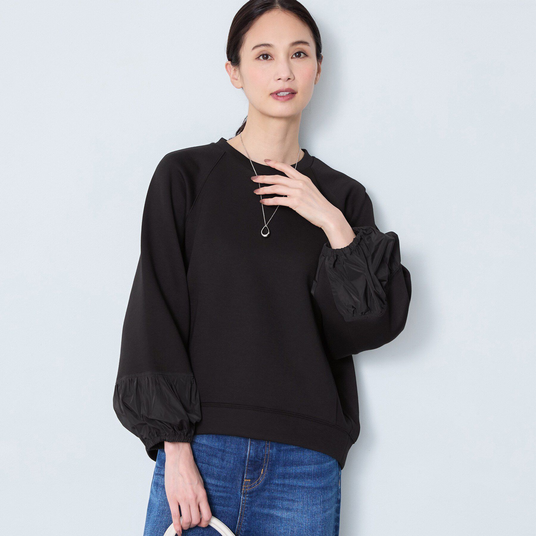 Reflect「【手洗い可】異素材切り替えデザインプルオーバー」|Tシャツ・カットソー|