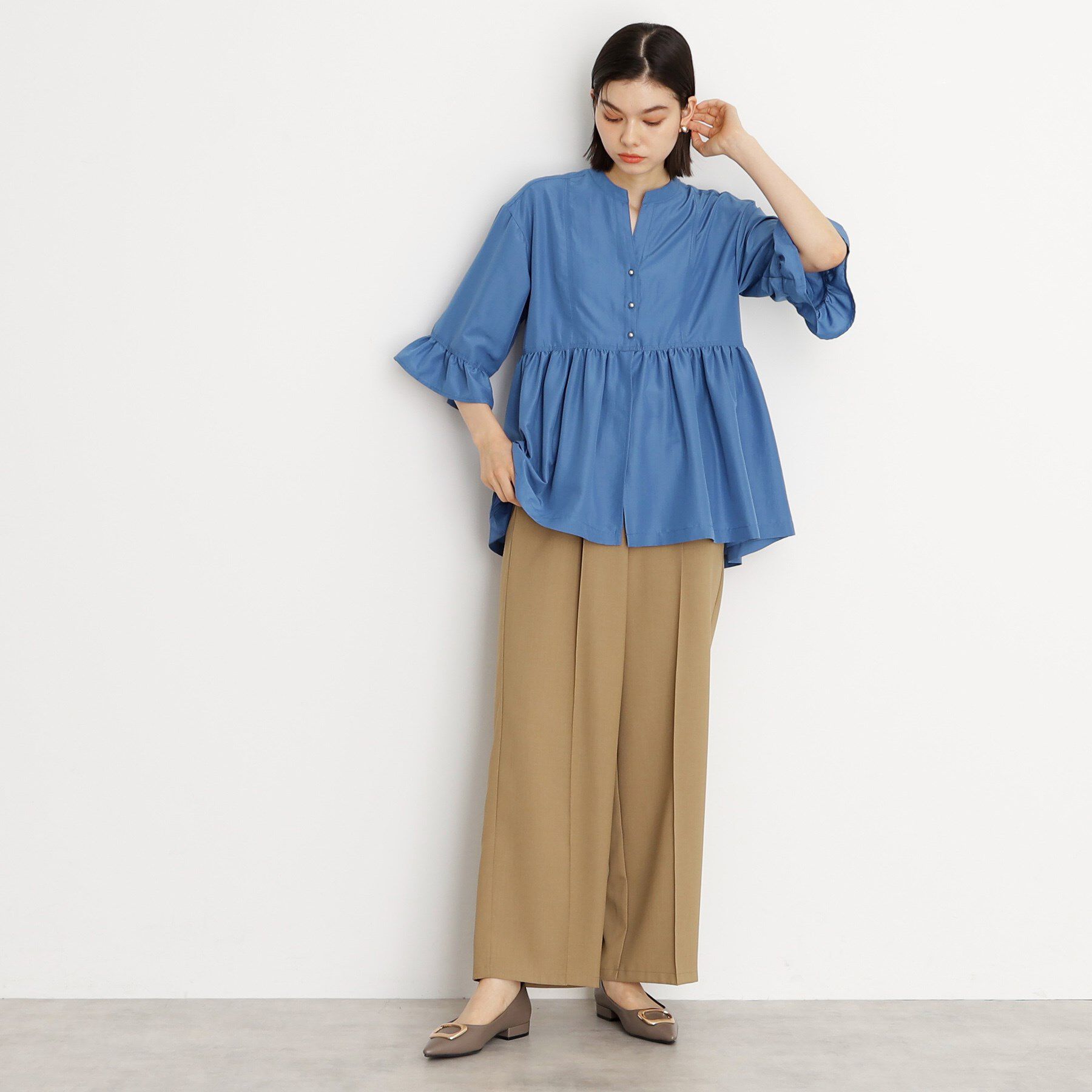 THE SHOP TK「フリルチュニックブラウス【洗濯機OK】」|シャツ・ブラウス|