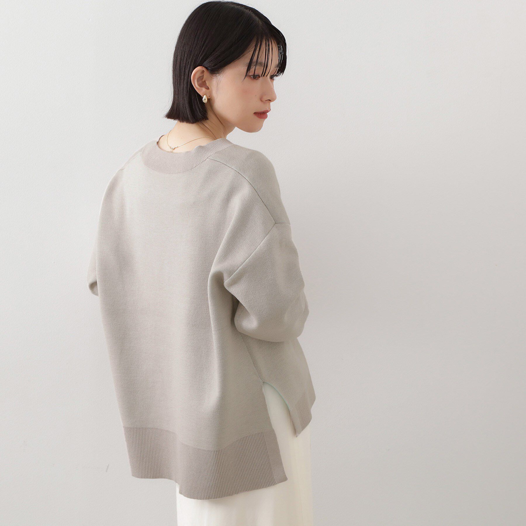 THE SHOP TK「【体型カバー】ゆったり サイドスリットニット」|ニット・セーター|