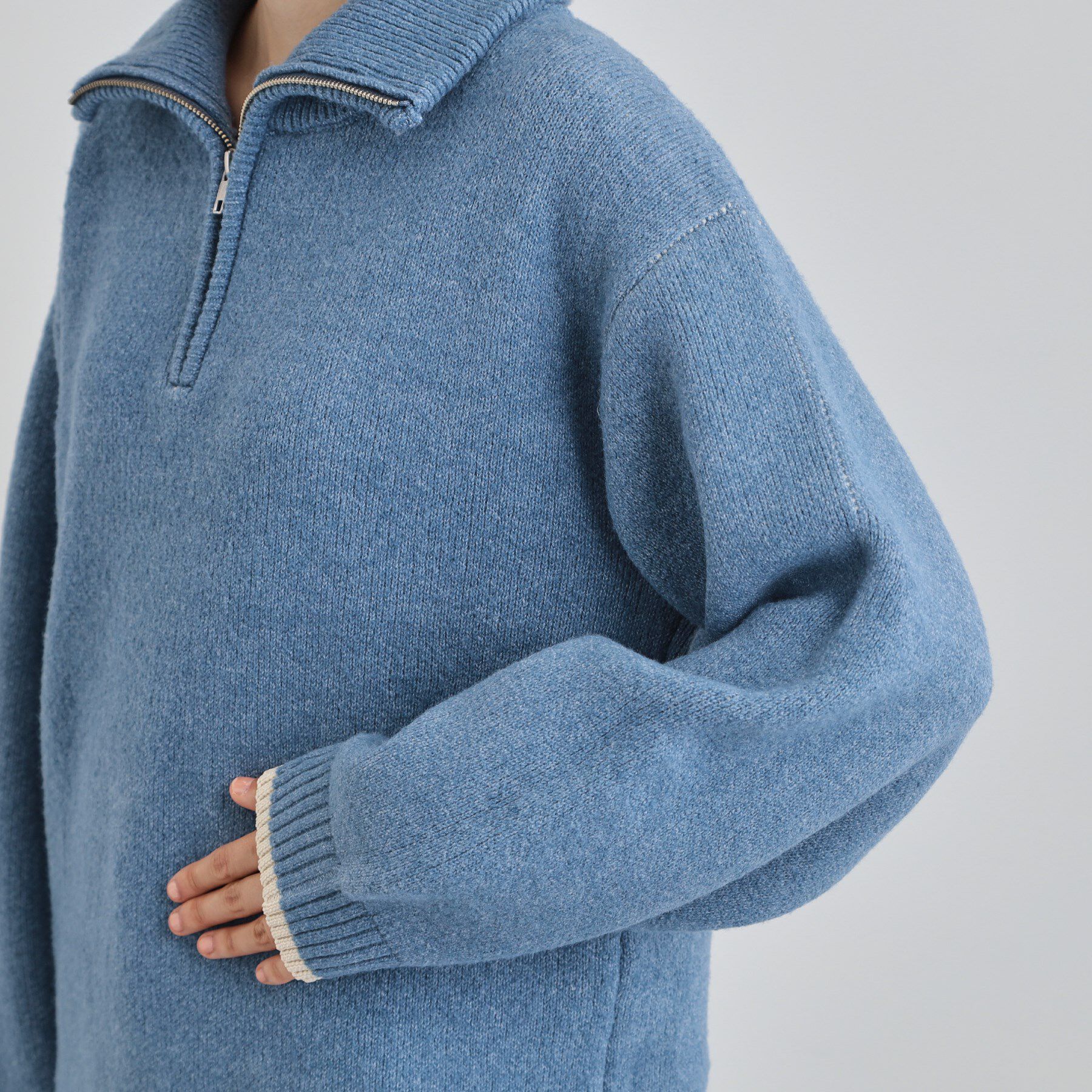 THE SHOP TK「【洗える】ほど良くラフで女性らしい ハーフZIPニット」|ニット・セーター|