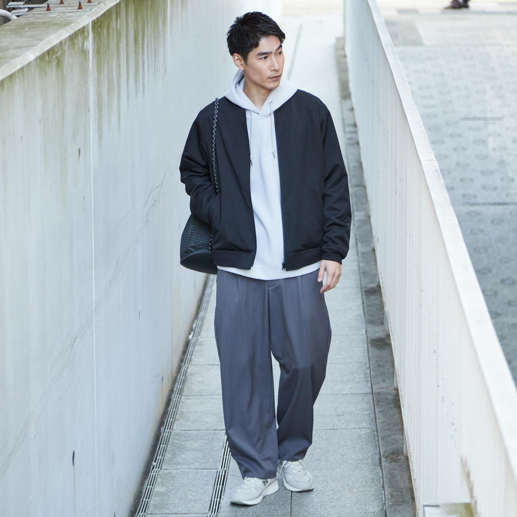 THE SHOP TK「FLEX LINE ストレッチリブブルゾン　ストレッチ/防シワ/マシンウォッシャブル/セットアップ可」|ブルゾン・スタジャン|