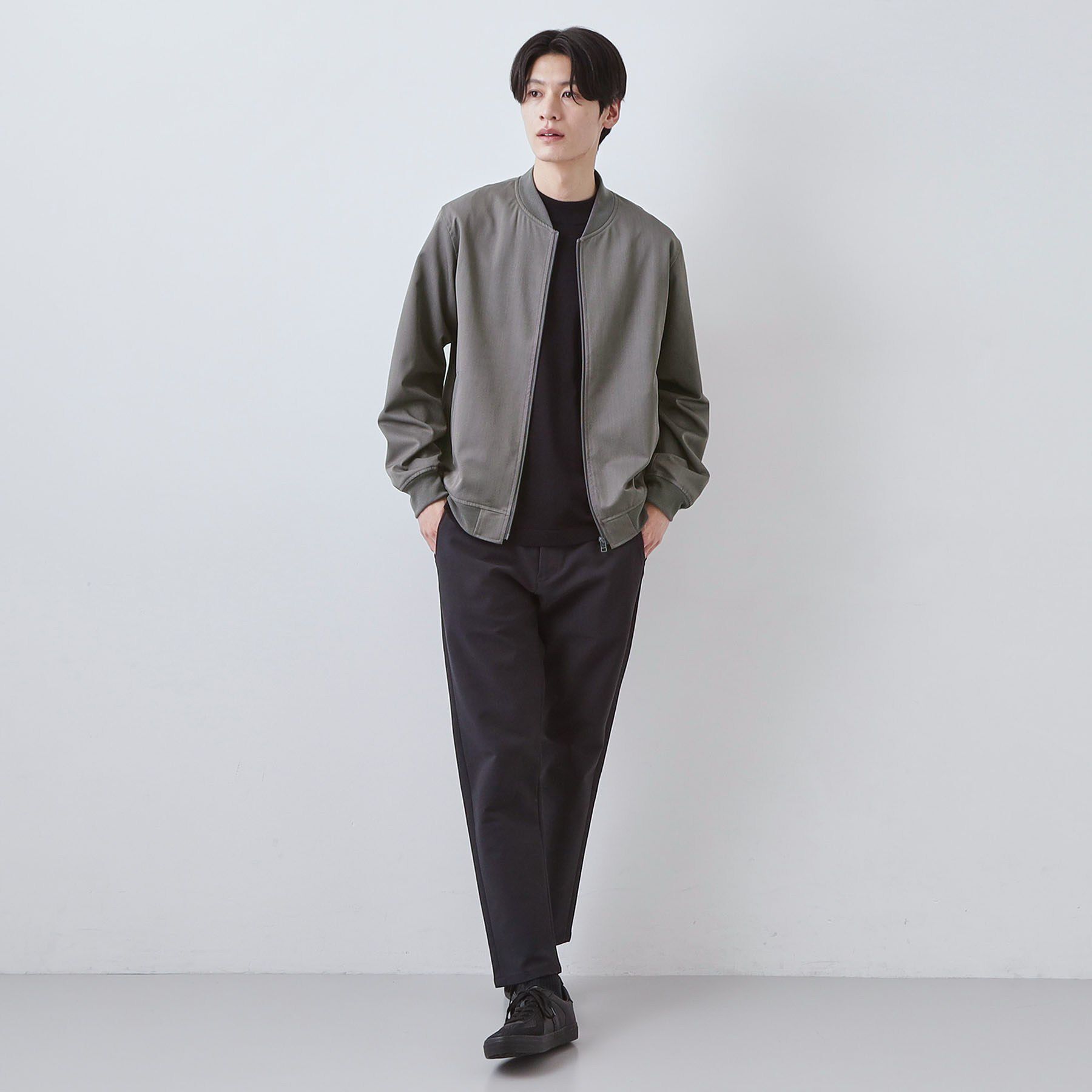 THE SHOP TK「FLEX LINE ストレッチリブブルゾン　ストレッチ/防シワ/マシンウォッシャブル/セットアップ可」|ブルゾン・スタジャン|
