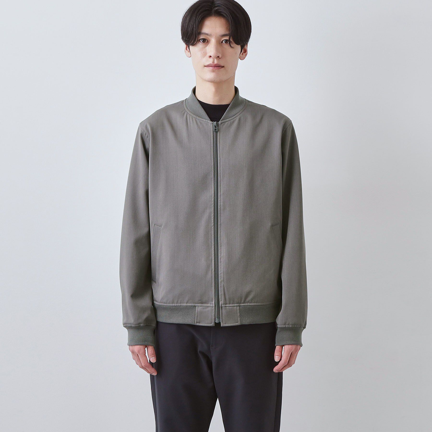 THE SHOP TK「FLEX LINE ストレッチリブブルゾン　ストレッチ/防シワ/マシンウォッシャブル/セットアップ可」|ブルゾン・スタジャン|