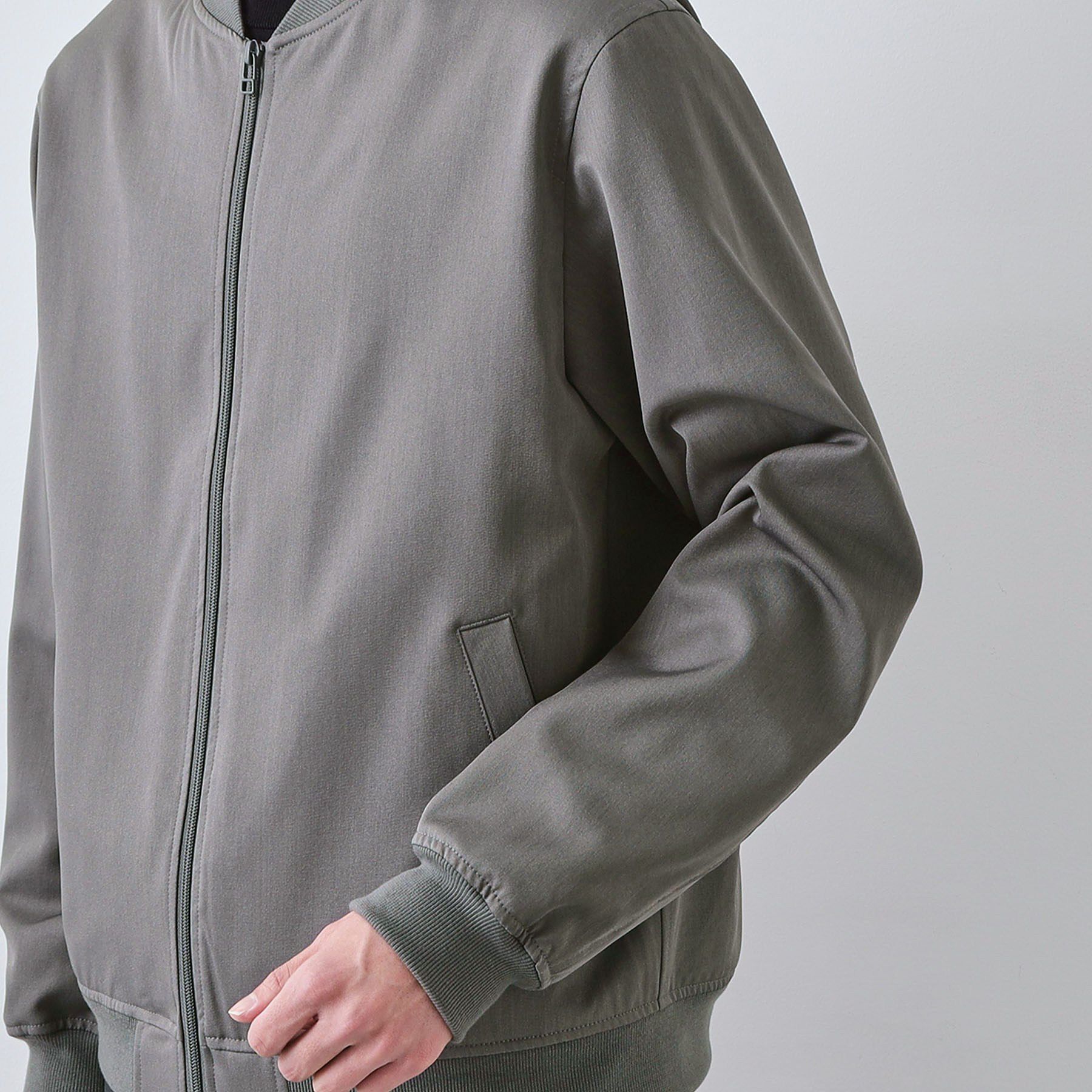 THE SHOP TK「FLEX LINE ストレッチリブブルゾン　ストレッチ/防シワ/マシンウォッシャブル/セットアップ可」|ブルゾン・スタジャン|