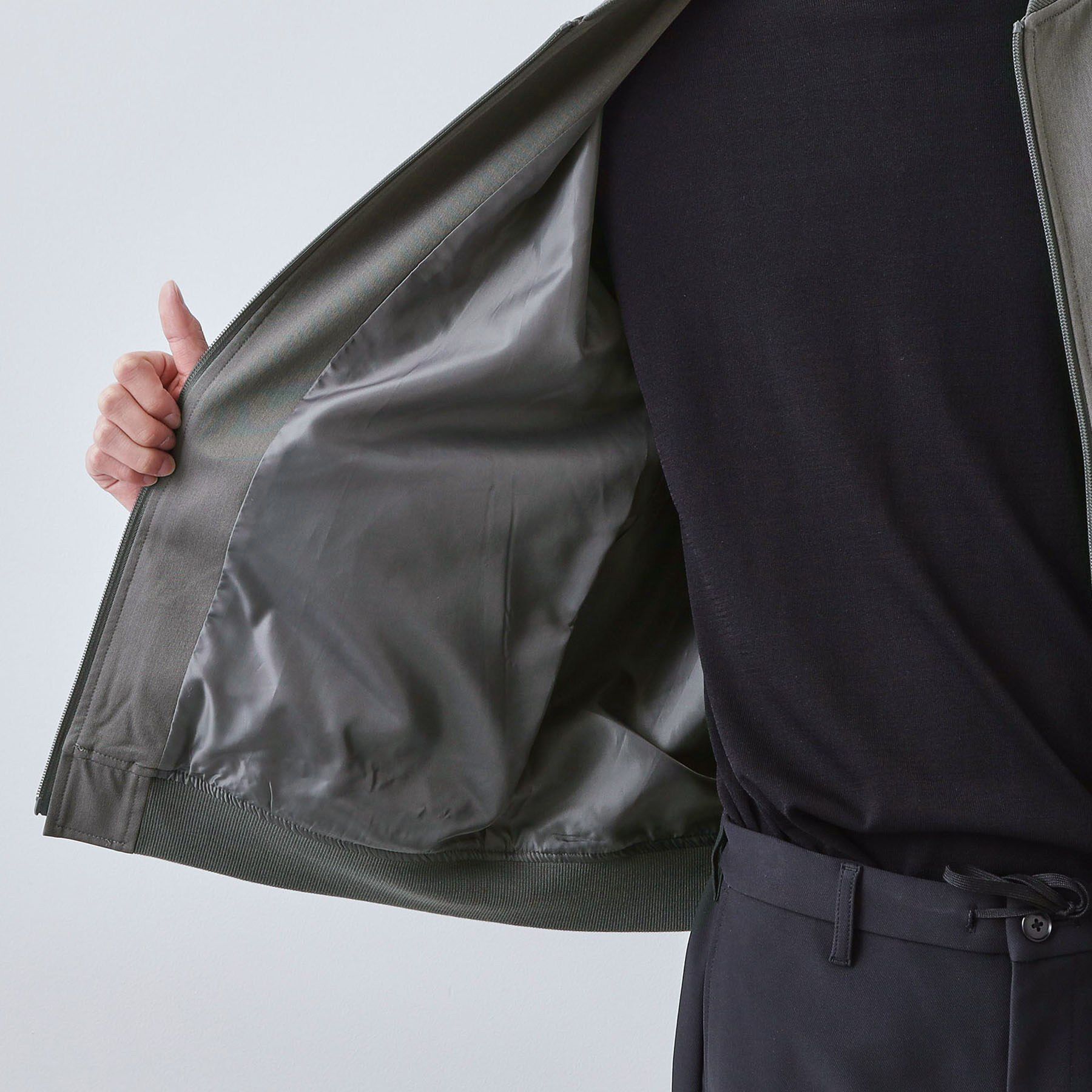 THE SHOP TK「FLEX LINE ストレッチリブブルゾン　ストレッチ/防シワ/マシンウォッシャブル/セットアップ可」|ブルゾン・スタジャン|