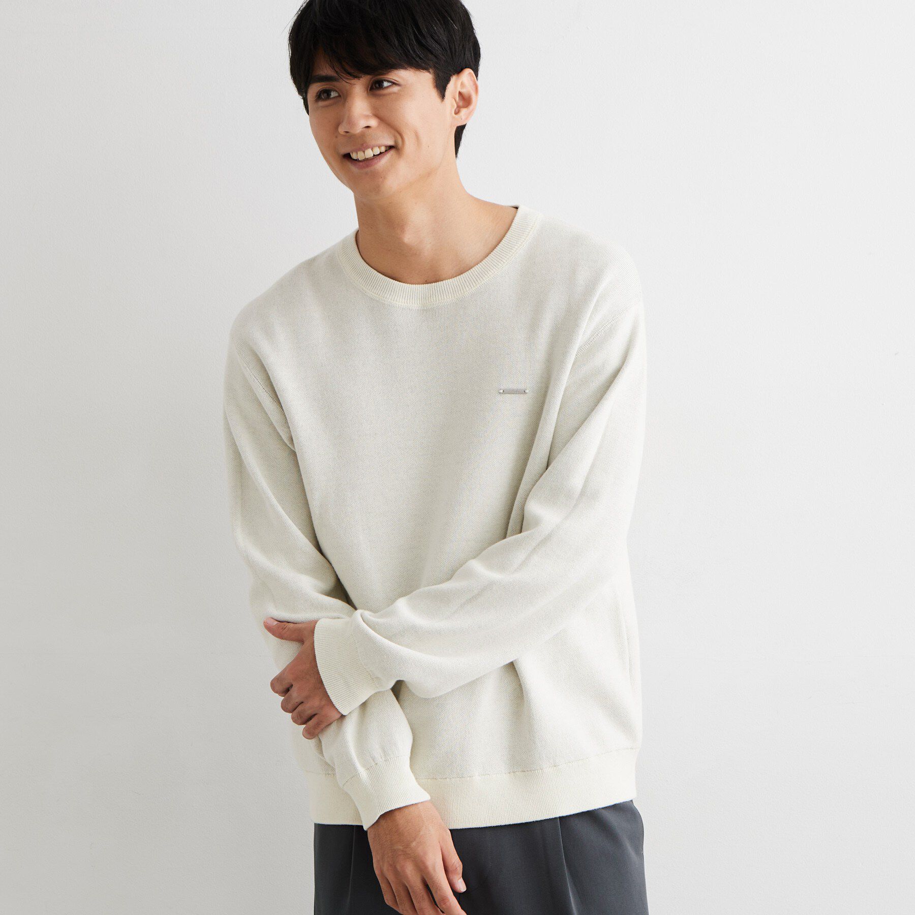 THE SHOP TK「【秋から着られる】スウェットライクニット」|ニット・セーター|