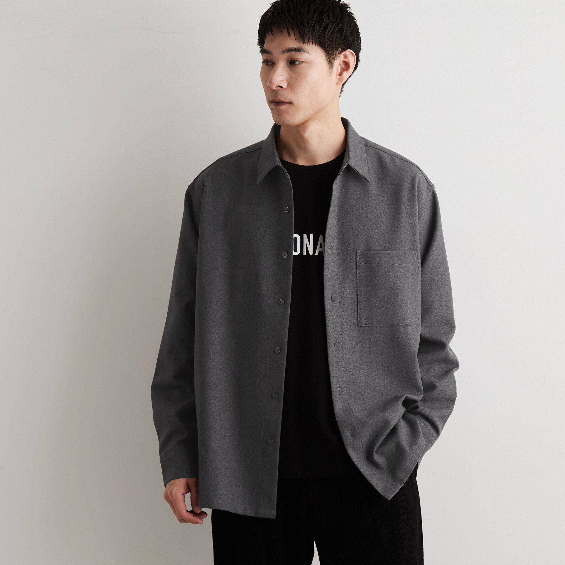 THE SHOP TK「【洗濯機OK】ウールライク 長袖オックスシャツ」|シャツ・ブラウス|
