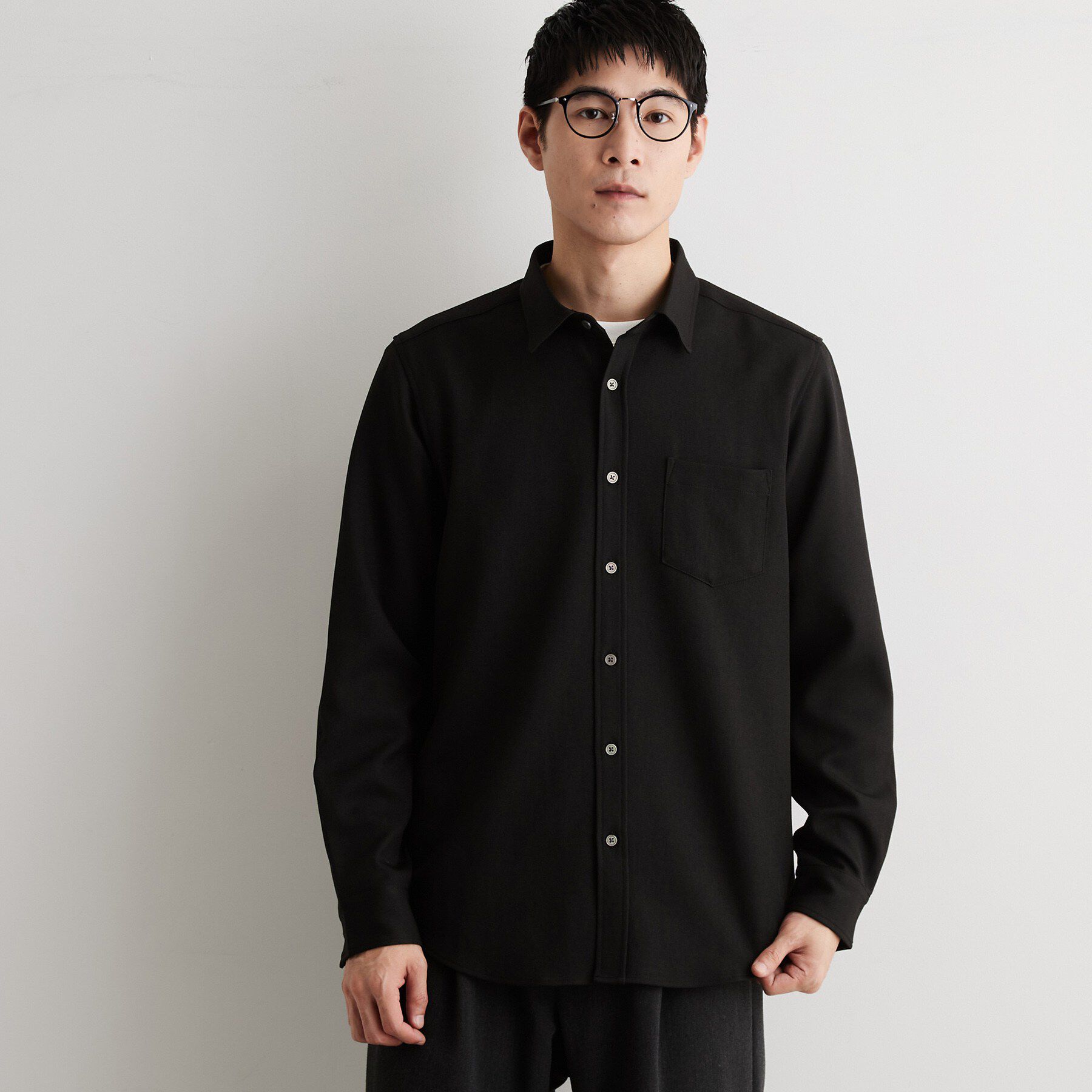 THE SHOP TK「【洗濯機OK】ウールライク 長袖オックスシャツ」|シャツ・ブラウス|
