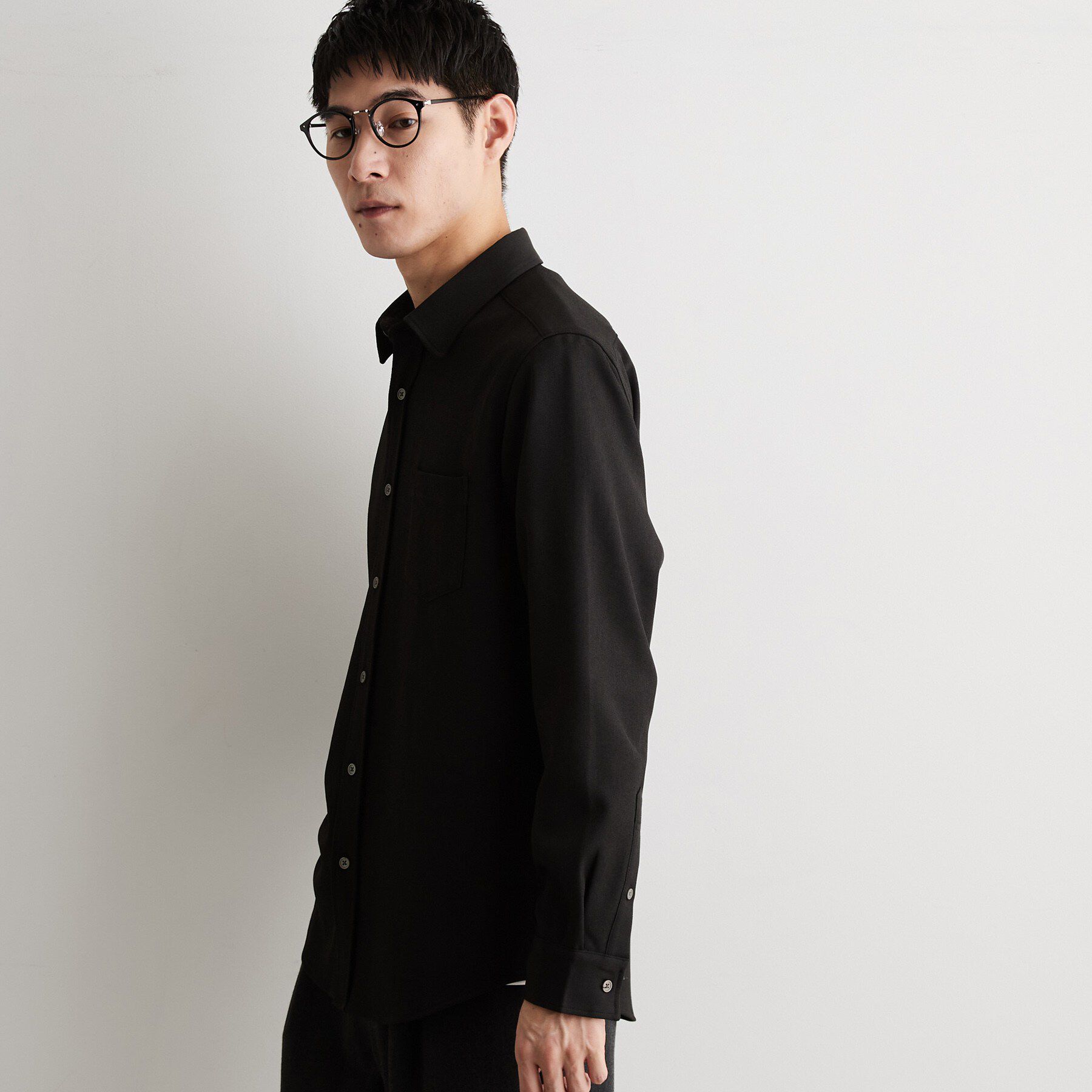 THE SHOP TK「【洗濯機OK】ウールライク 長袖オックスシャツ」|シャツ・ブラウス|