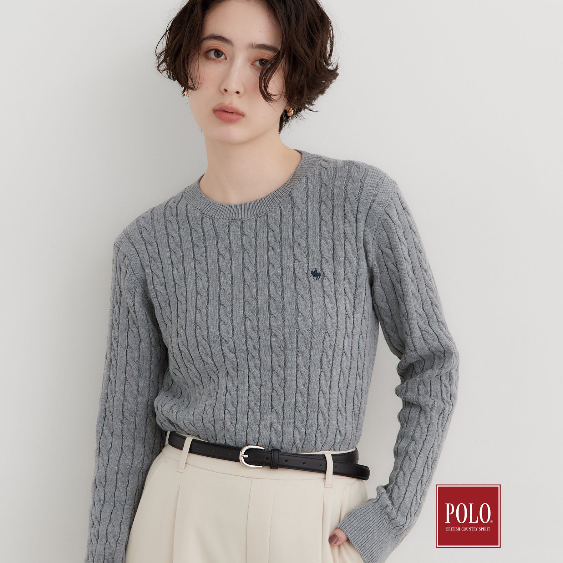 THE SHOP TK「POLO BCS/ケーブルニット」|ニット・セーター|