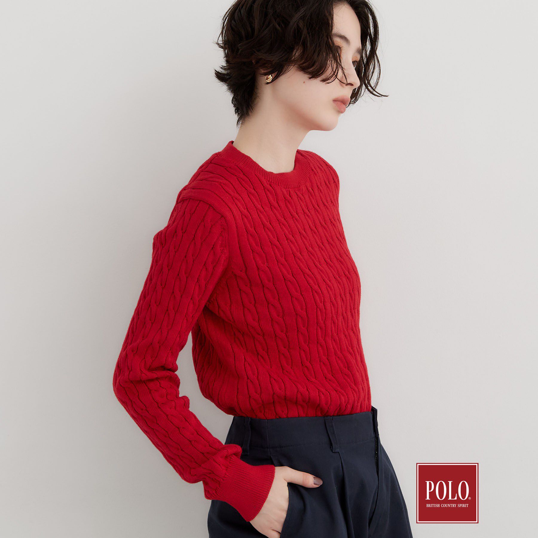 THE SHOP TK「POLO BCS/ケーブルニット」|ニット・セーター|
