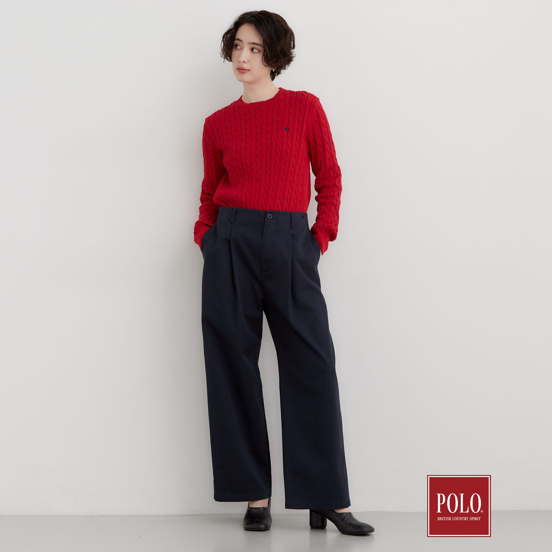 THE SHOP TK「POLO BCS/ケーブルニット」|ニット・セーター|