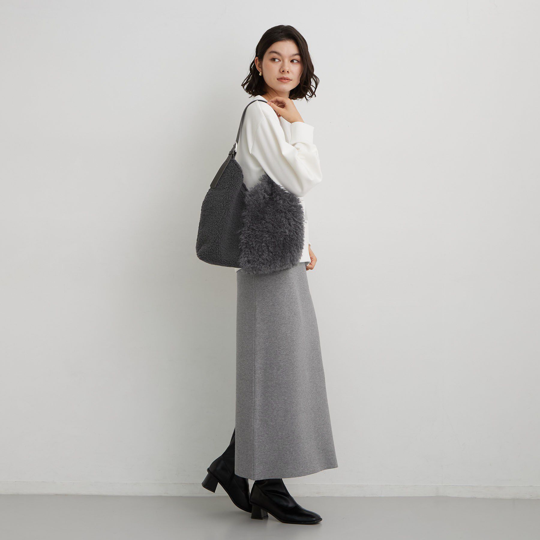 THE SHOP TK「ボア配色ワンショルダーバッグ」|トートバッグ|
