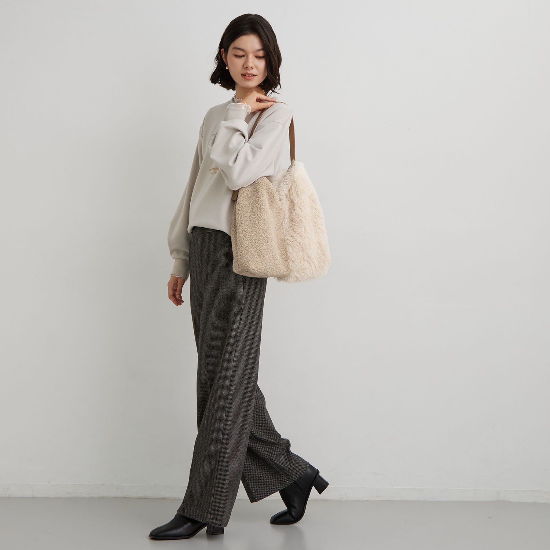 THE SHOP TK「ボア配色ワンショルダーバッグ」|トートバッグ|