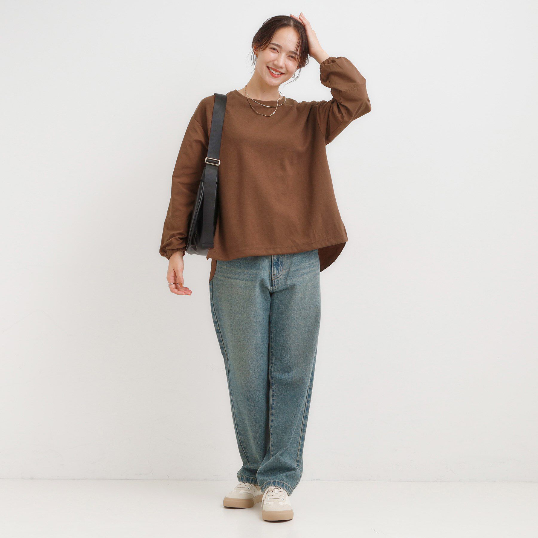 SHOO･LA･RUE「【S-LL】インせず決まる 背中タック入り パフ袖トップス」|Tシャツ・カットソー|