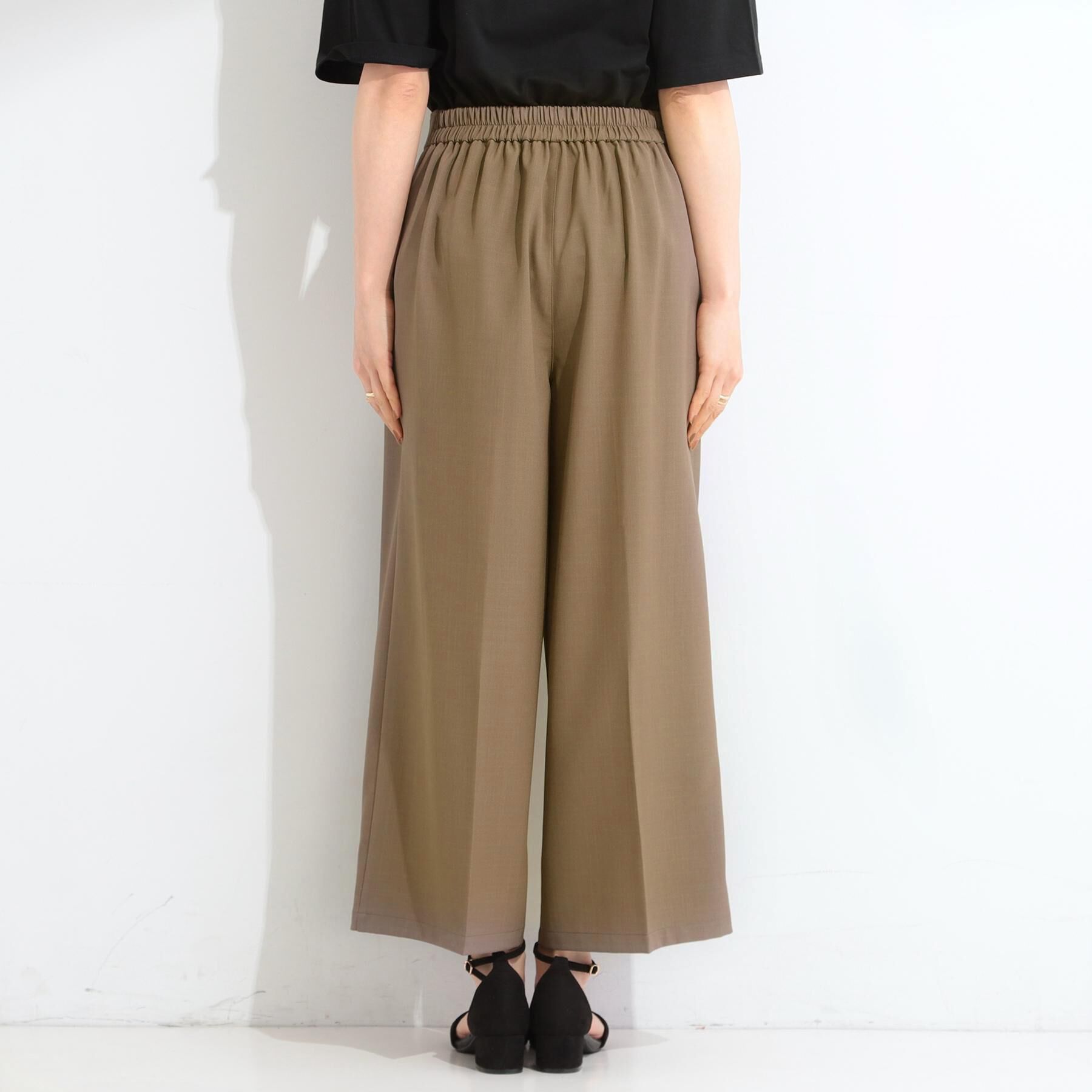SHOO･LA･RUE「【着丈選べる/洗濯後しわになりにくい/S-LL】大人の上品シルエット センタープレスタックワイドパン」|その他|