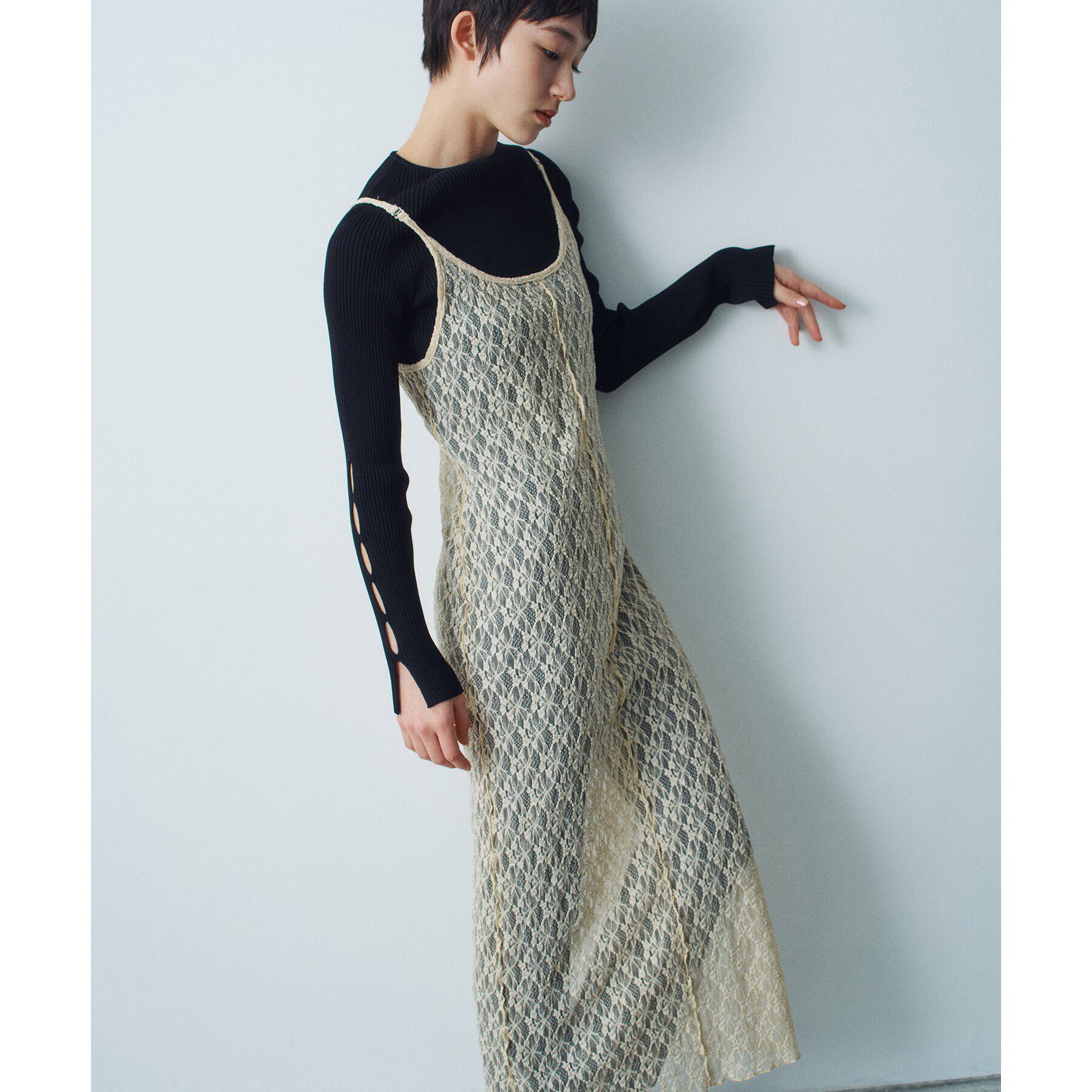 CODE A「stretch lace cami dress」|ワンピース|