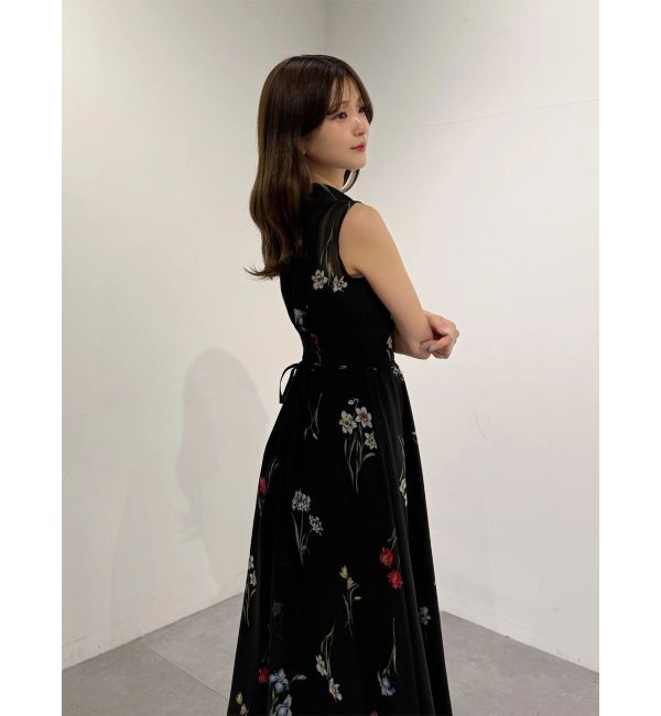 MERCURYDUO「花柄バックレースアップワンピース」|ワンピース|