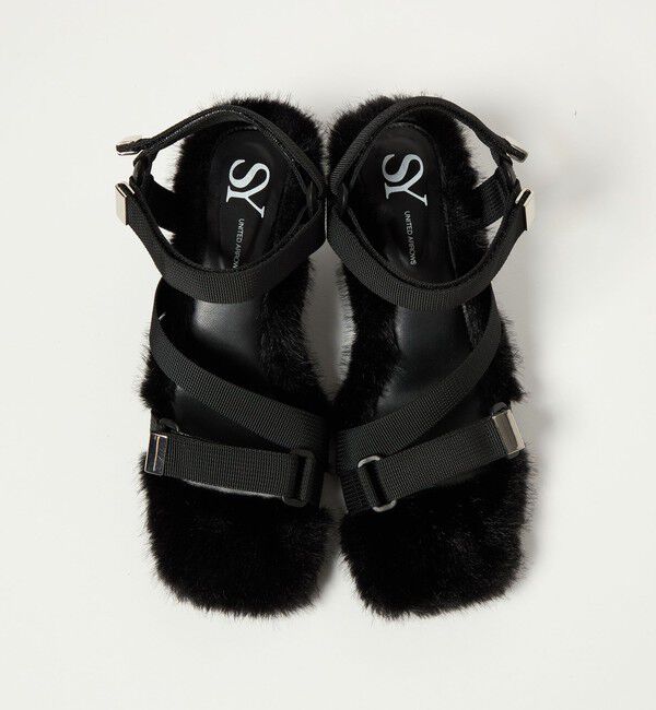 SY UNITED ARROWS「＜SY＞メタルヒール フェイクファー サンダル50&uarr;」|サンダル|