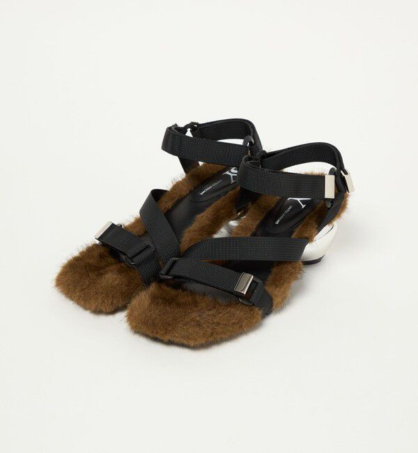 SY UNITED ARROWS「＜SY＞メタルヒール フェイクファー サンダル50&uarr;」|サンダル|