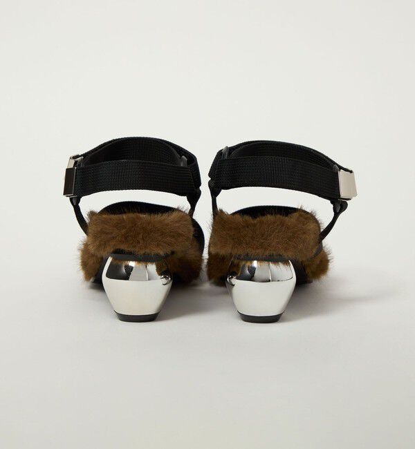 SY UNITED ARROWS「＜SY＞メタルヒール フェイクファー サンダル50&uarr;」|サンダル|