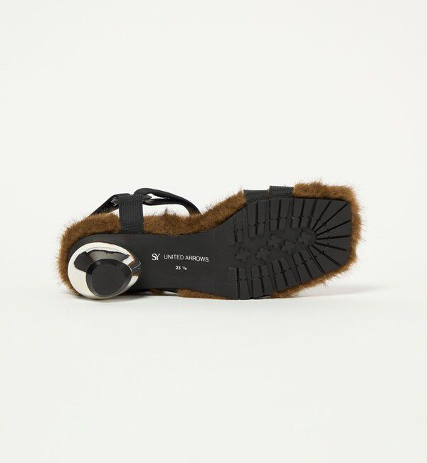 SY UNITED ARROWS「＜SY＞メタルヒール フェイクファー サンダル50&uarr;」|サンダル|