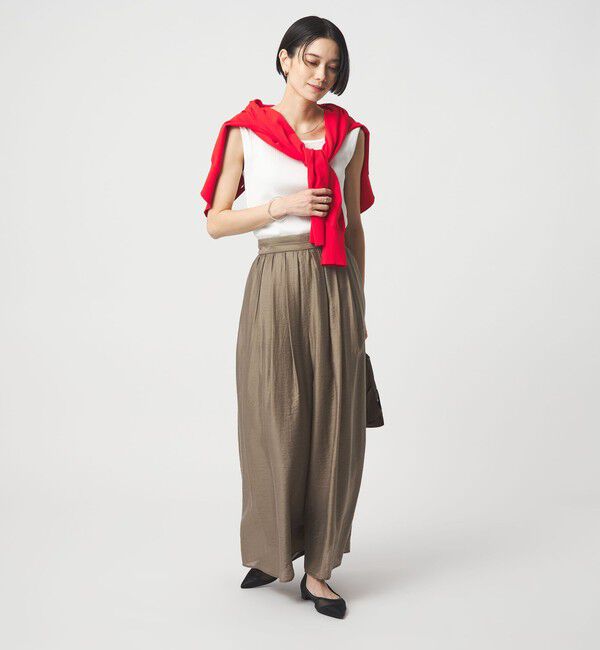 UNITED ARROWS green label relaxing「ブライトリブ デコルテ フレンチスリーブ プルオーバー カットソー」|Tシャツ・カットソー|