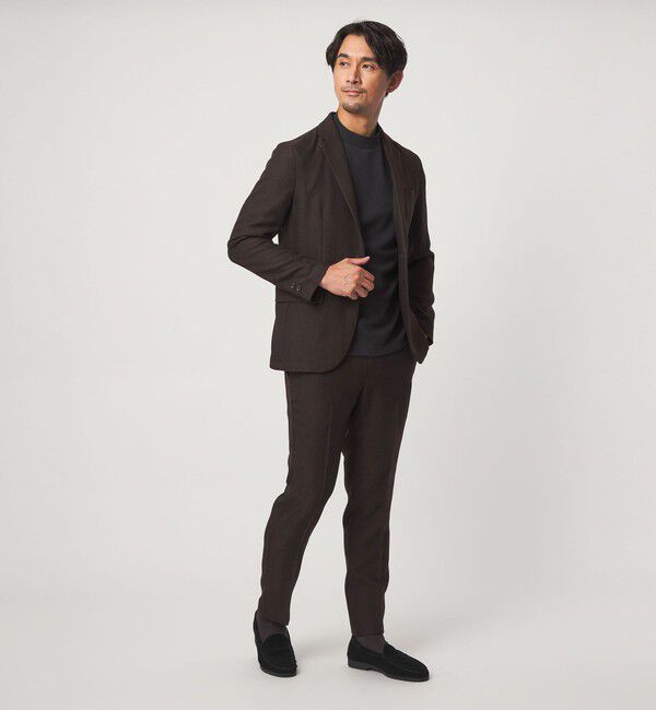 UNITED ARROWS green label relaxing「【WEB限定】JUST fit ヘリンボーン ナロー セットアップ ジャケット&パンツ」|スーツ|DK.BROWN