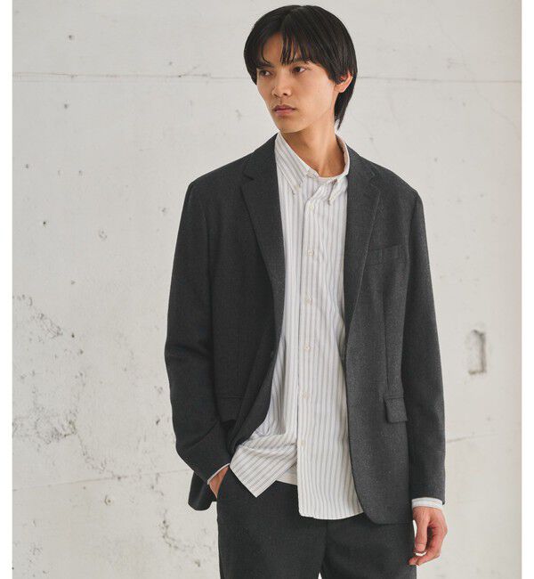 UNITED ARROWS green label relaxing「ウォッシャブル ホームスパン ナロー ジャケット -ストレッチ-」|テーラードジャケット|DK.GRAY