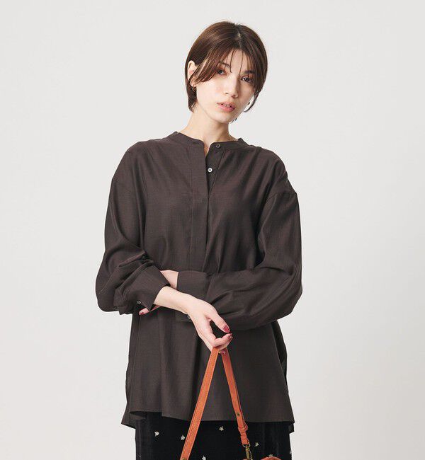 BEAUTY&YOUTH UNITED ARROWS「キュプラコットン スキッパー ブラウス」|シャツ・ブラウス|DK.BROWN