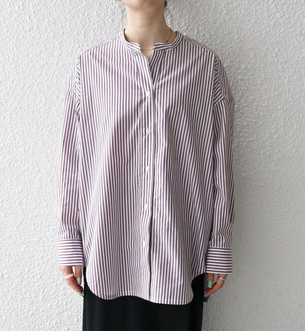 SHIPS any「〈洗濯機可能〉REPREVE バンド カラー シャツ」|シャツ・ブラウス|