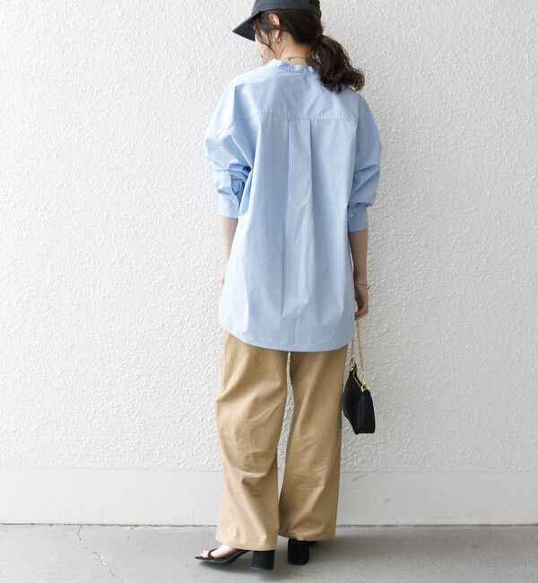 SHIPS any「〈洗濯機可能〉REPREVE バンド カラー シャツ」|シャツ・ブラウス|