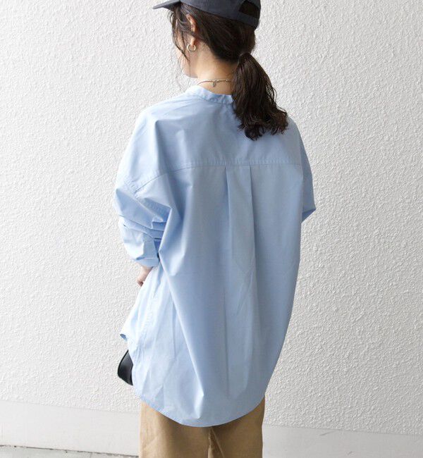 SHIPS any「〈洗濯機可能〉REPREVE バンド カラー シャツ」|シャツ・ブラウス|
