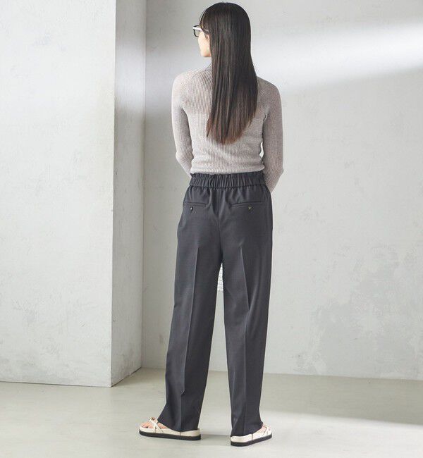 SHIPS for women「〈手洗い可能〉シアー リブ 長袖 ポロ ニット」|ニット・セーター|