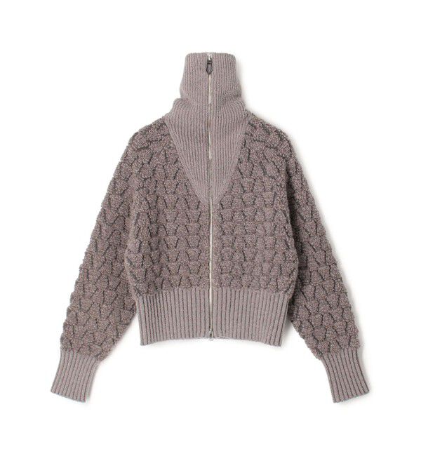 MACPHEE「ループジャカード ジップアップカーディガン」|カーディガン|17 チャコールグレー