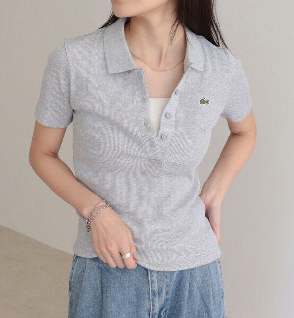 fredy emue「【LACOSTE/ラコステ】ワンポイントリブポロシャツ」|ポロシャツ|ライトグレー