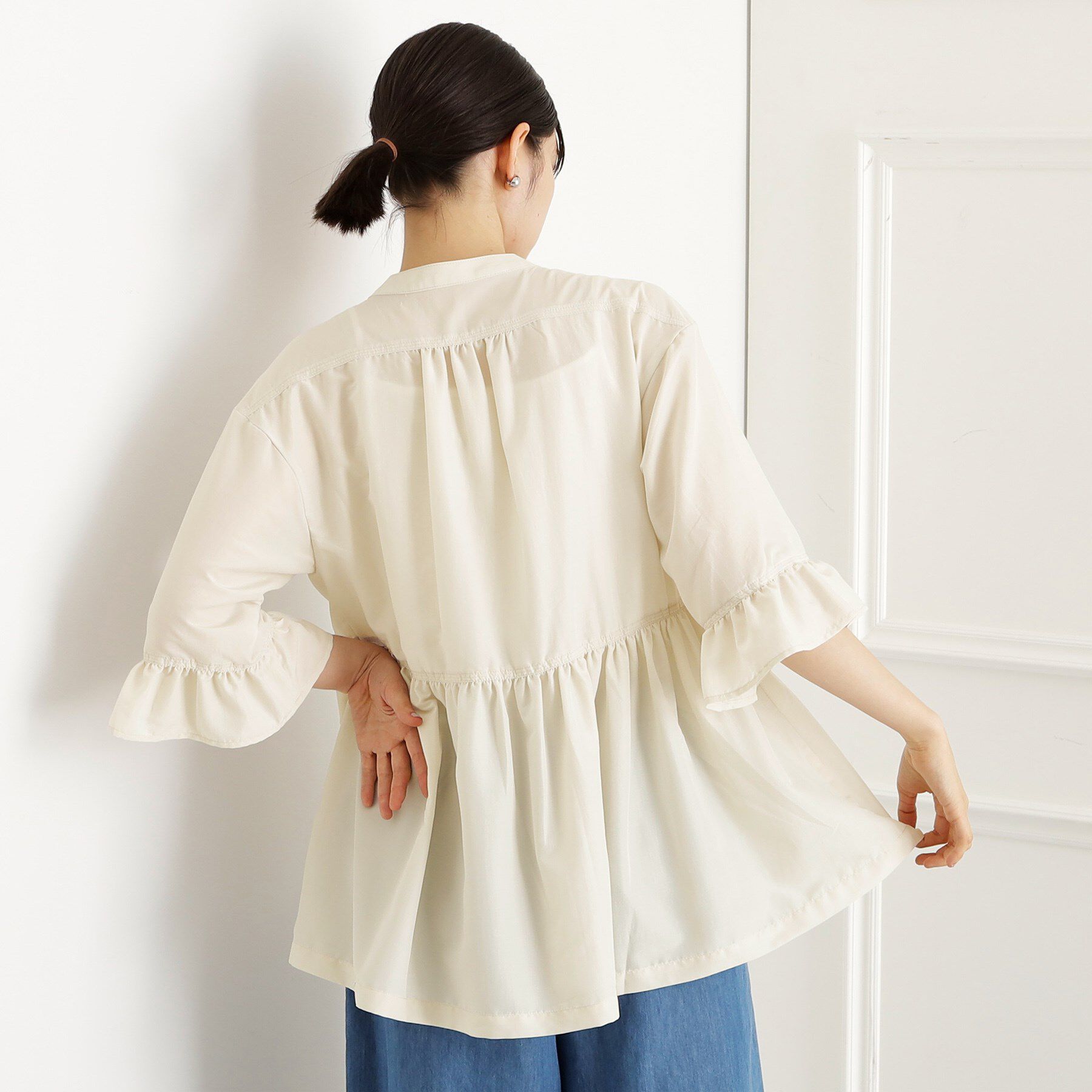 THE SHOP TK「フリルチュニックブラウス【洗濯機OK】」|シャツ・ブラウス|