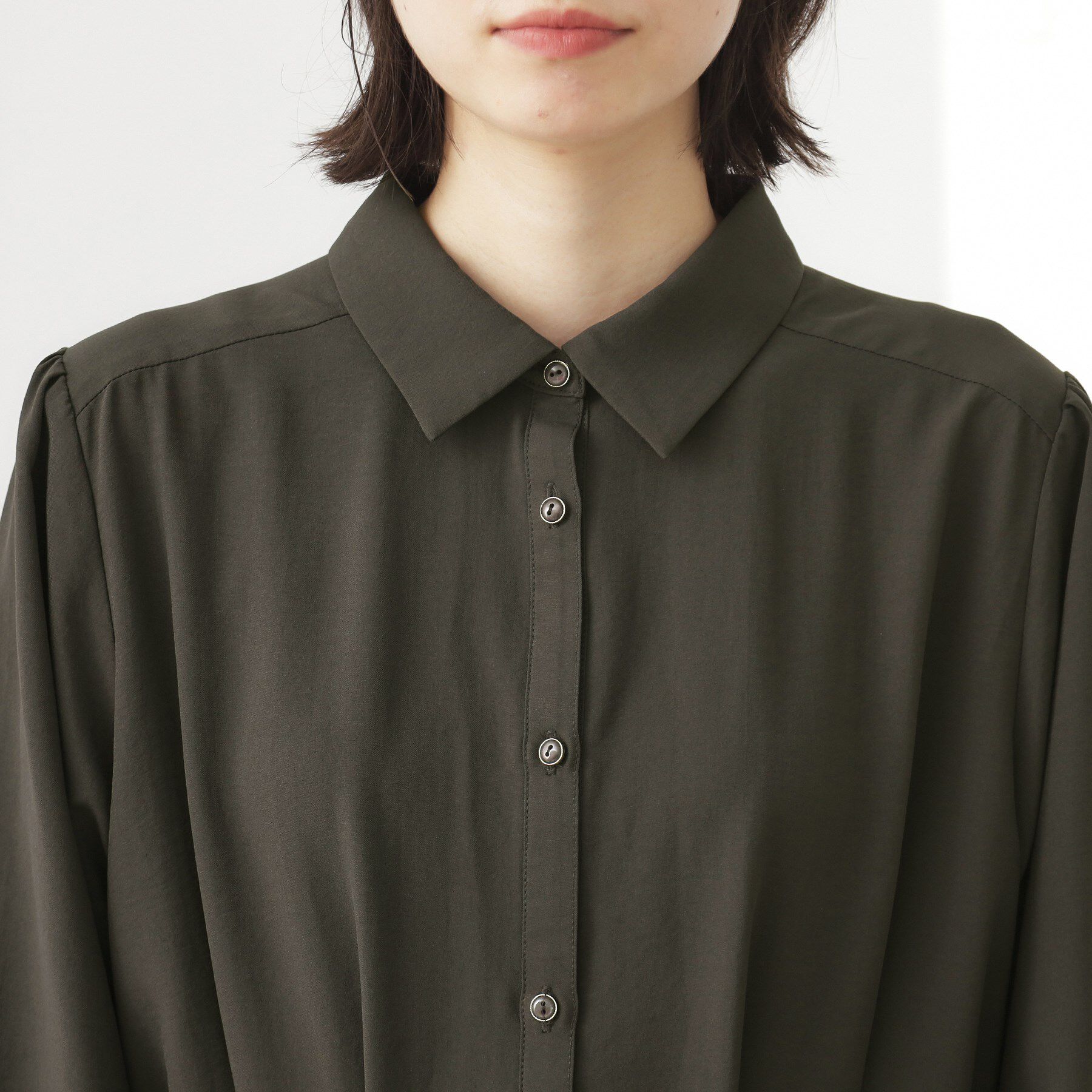 THE SHOP TK「【春まで着られる】フィット＆フレア長袖ワンピース」|ワンピース|