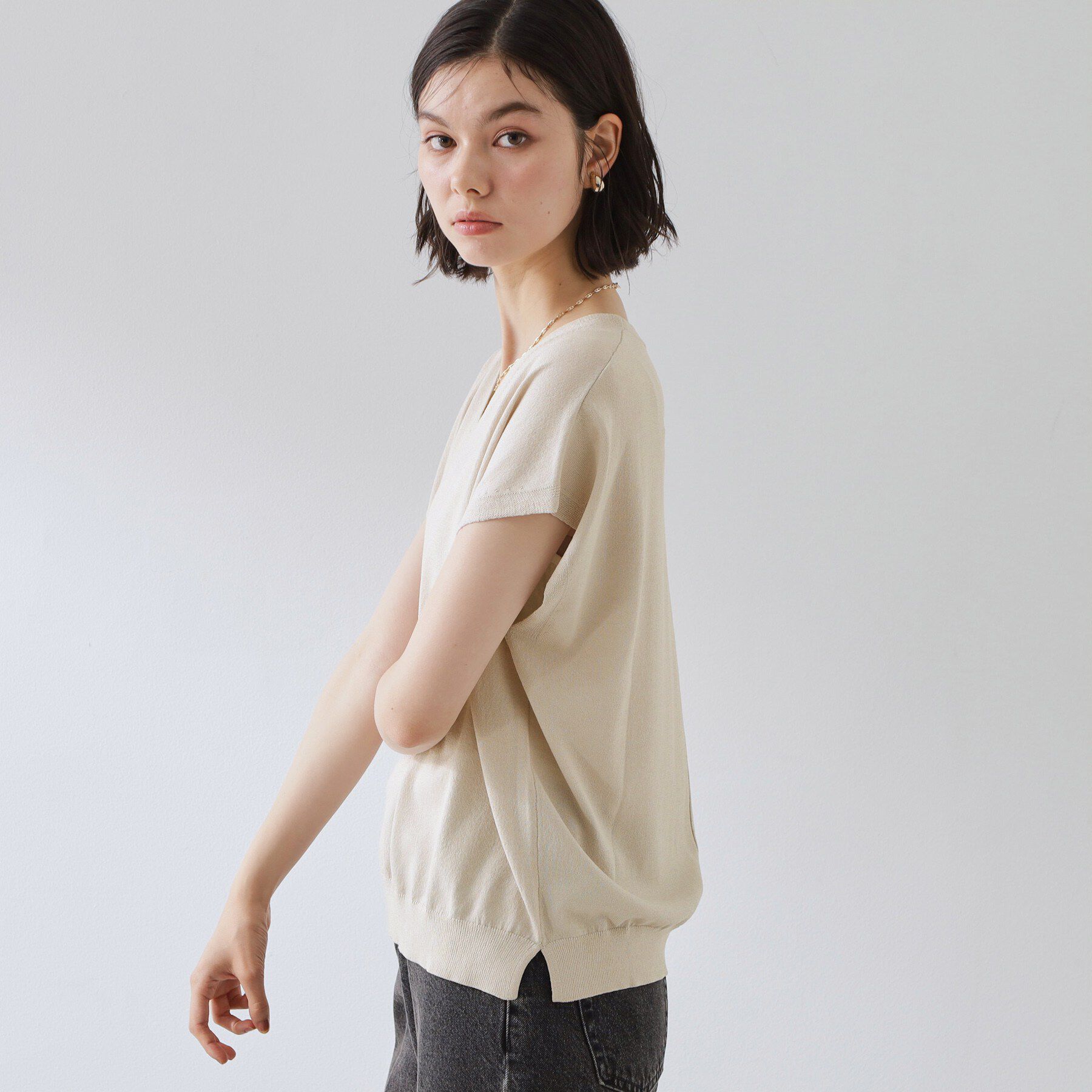 THE SHOP TK「【さらっとタッチ】Vネックニット」|ニット・セーター|