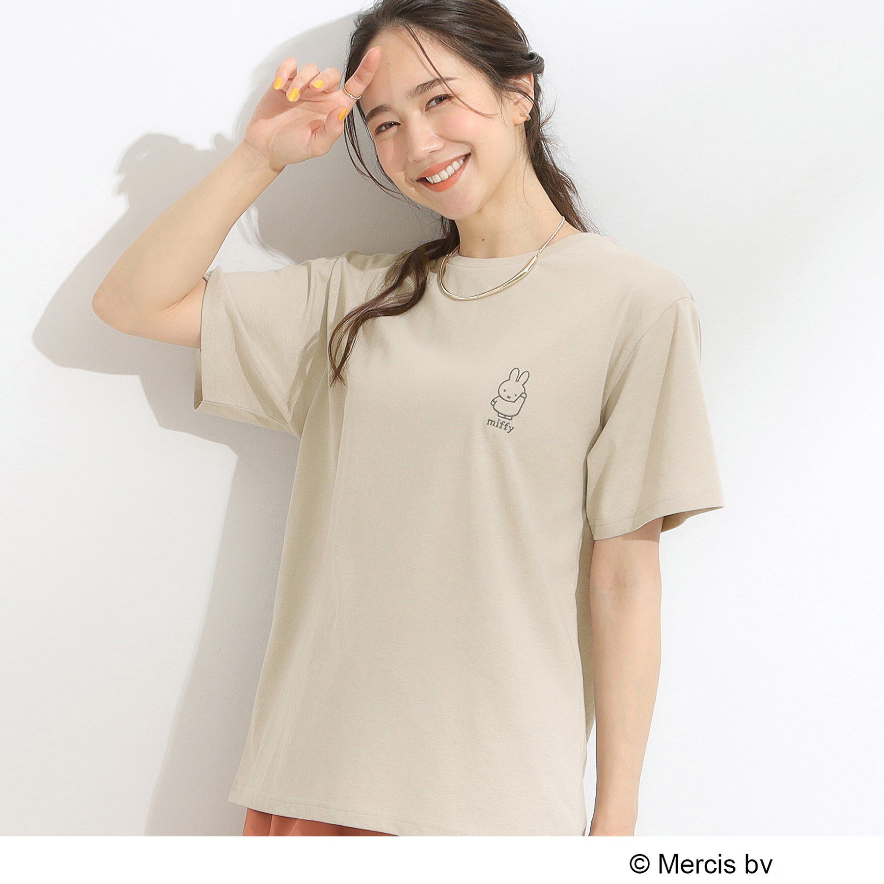 SHOO･LA･RUE「【miffy】グラフィックTシャツ」|Tシャツ・カットソー|ライトグレー(211