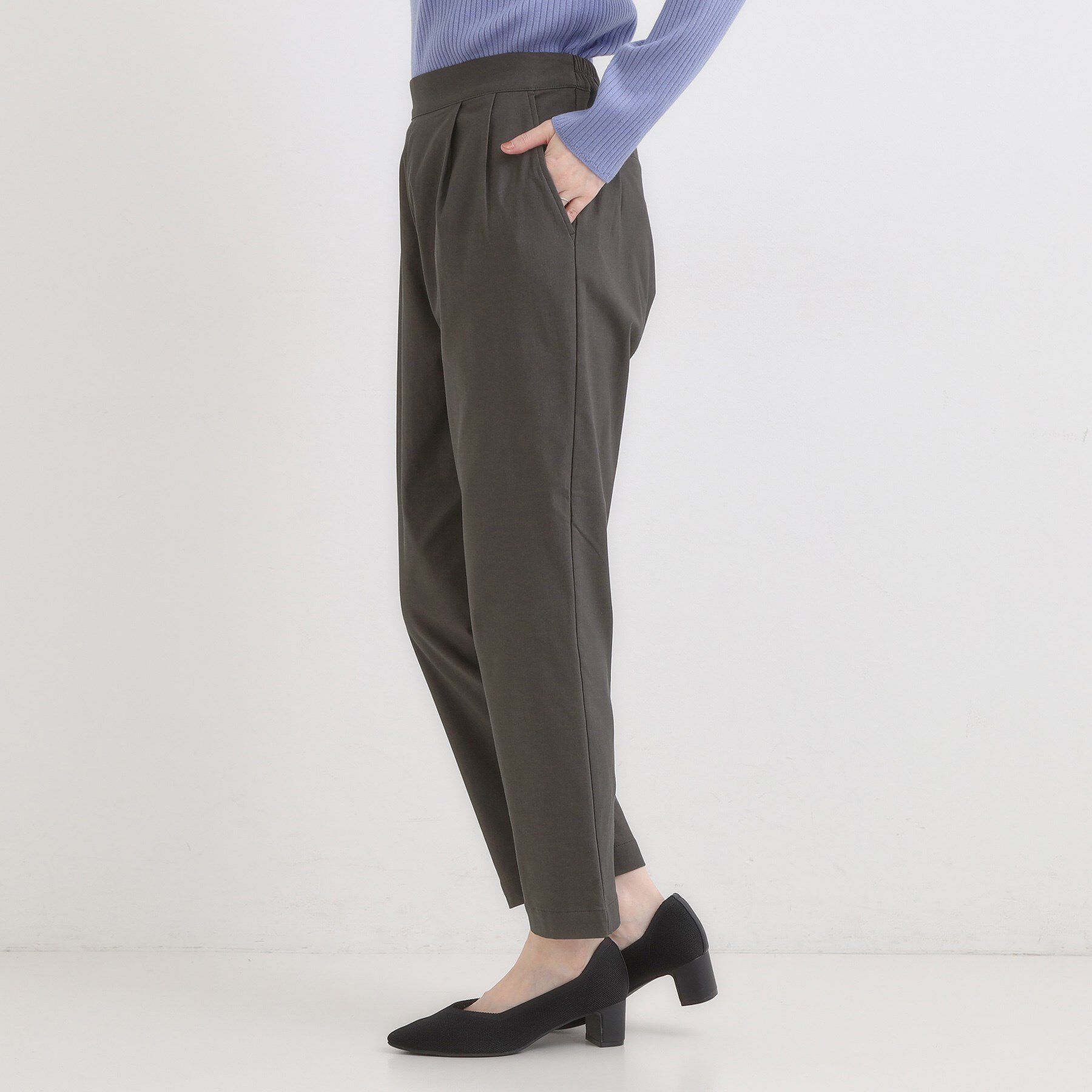 SHOO･LA･RUE「【高レビュー/洗濯機可/SS-LL】あったか裏起毛 のびのびストレッチ テーパードパンツ」|その他|