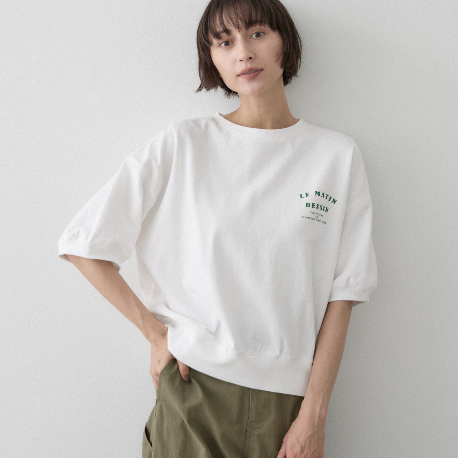 Dessin「ハーフスリーブロゴプルオーバー」|Tシャツ・カットソー|オフホワイト(003