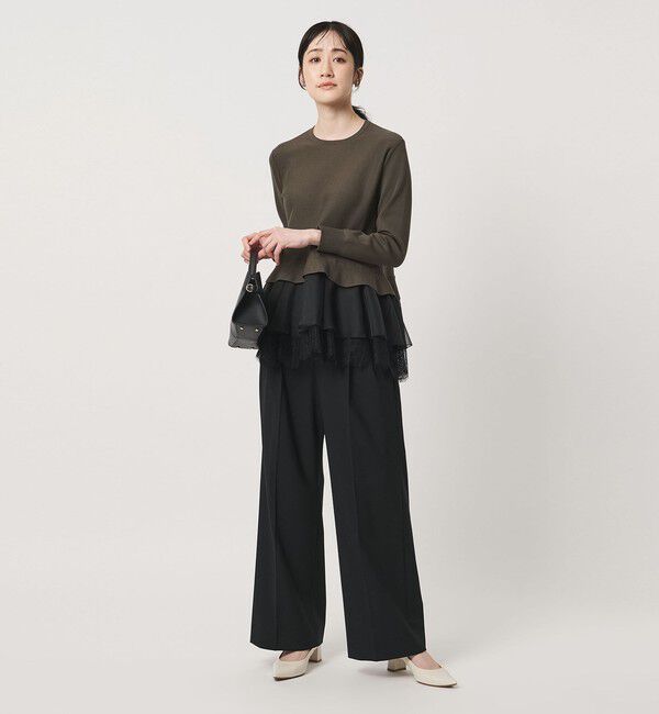 UNITED ARROWS「オーガンジー レース コンビ ニット ‐ウォッシャブル‐」|ニット・セーター|