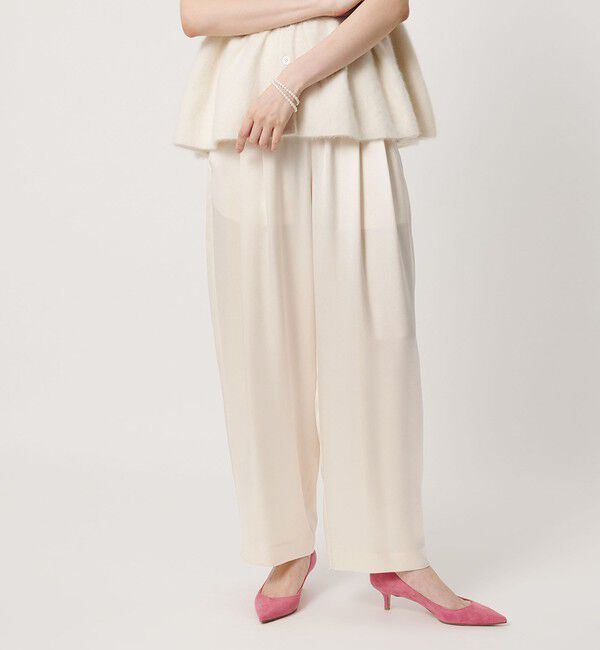 UNITED ARROWS「サテン ギャザー テーパード ワイドパンツ」|その他|