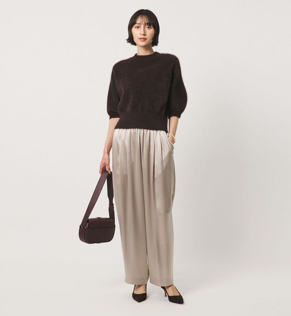 UNITED ARROWS「サテン ギャザー テーパード ワイドパンツ」|その他|