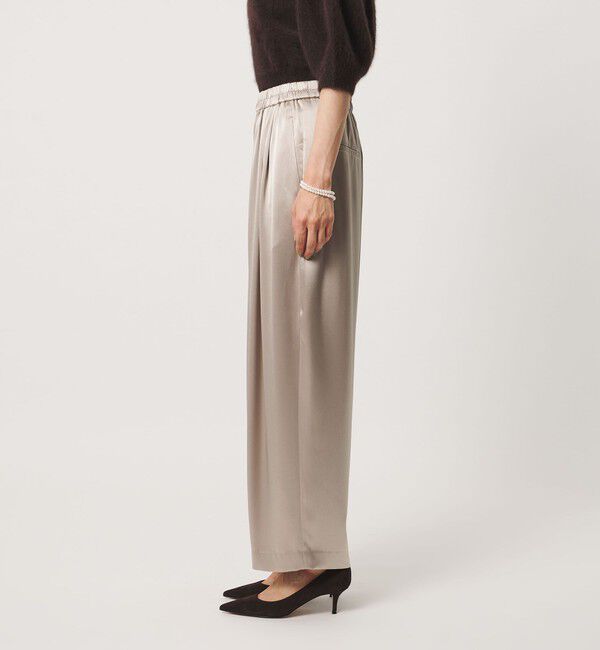 UNITED ARROWS「サテン ギャザー テーパード ワイドパンツ」|その他|
