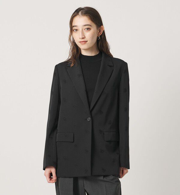UNITED ARROWS「フラワー ジャガード バックフレア ジャケット」|テーラードジャケット|