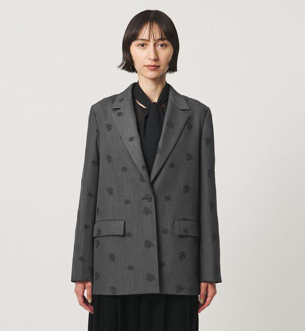 UNITED ARROWS「フラワー ジャガード バックフレア ジャケット」|テーラードジャケット|