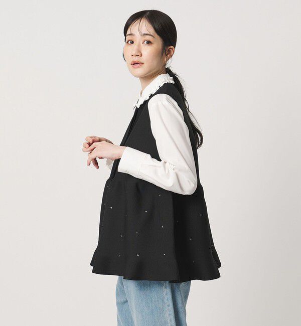UNITED ARROWS「ビジュー ベスト ‐ウォッシャブル‐」|ベスト・ジレ|BLACK
