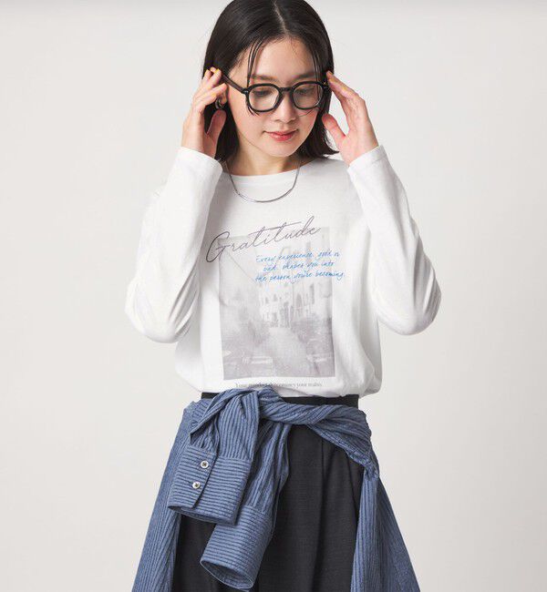 UNITED ARROWS green label relaxing「【WEB限定】＜at ease＞フォトプリント ロングスリーブ Tシャツ」|Tシャツ・カットソー|